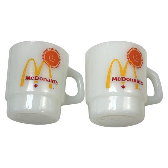 McDonalds Canada Mug Anchor Hocking Fire-King  Lot 2 Rare Without Good Morning - Picture 1 of 10